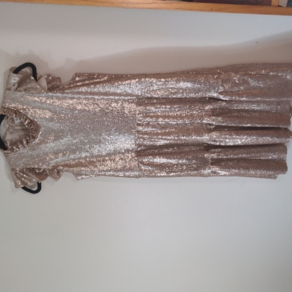 sea New York Selina Rose Gold Sequined Tiered Dress 6 - Picture 5 of 11